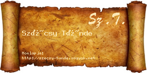 Szécsy Tünde névjegykártya