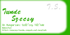 tunde szecsy business card